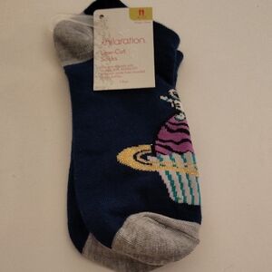 Xhilaration Blue Socks with Cupcake Design